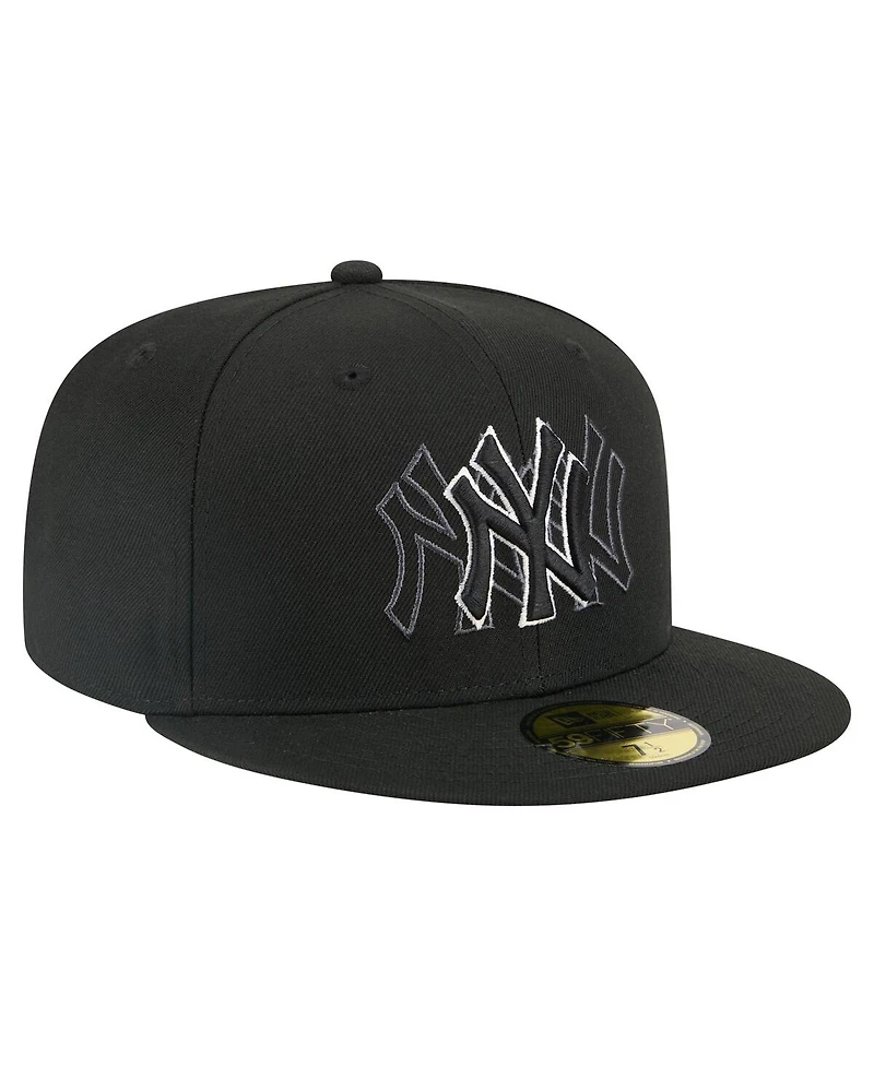 New Era Men's Black York Yankees Tri-Hit 59FIFTY Fitted Hat