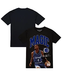Mitchell & Ness Men's Penny Hardaway Black Orlando Magic Hardwood Classics Player Arch T-Shirt