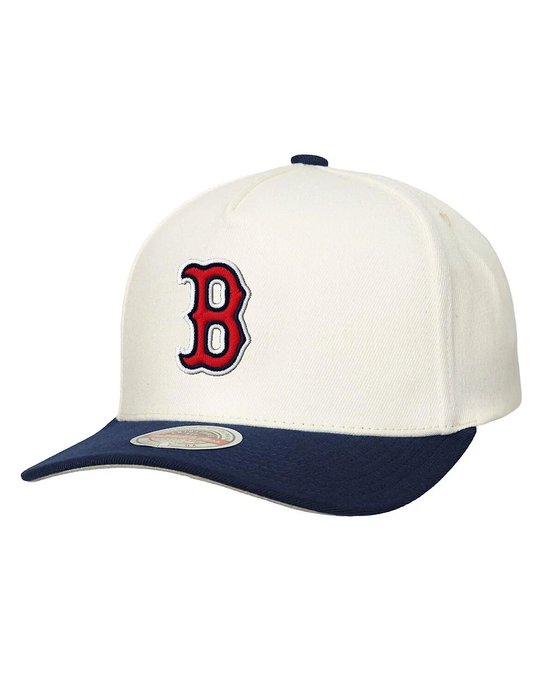 Mitchell & Ness Men's Cream Boston Red Sox Stretch-Snapback Hat