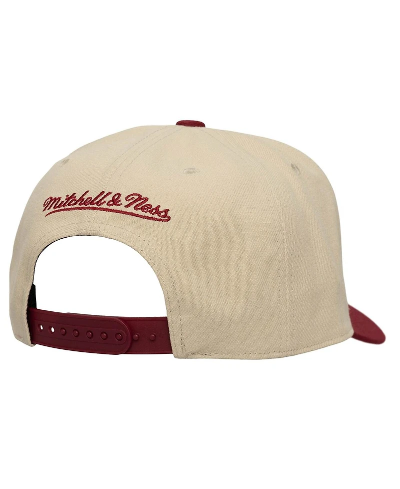 Mitchell & Ness Men's Cream/Burgundy Colorado Rapids Upside Down Pro Pinch Snapback Hat