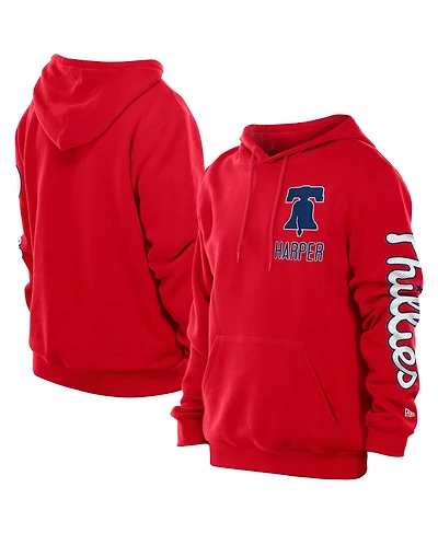 New Era Men's Bryce Harper Red Philadelphia Phillies Design Lab Pullover Hoodie