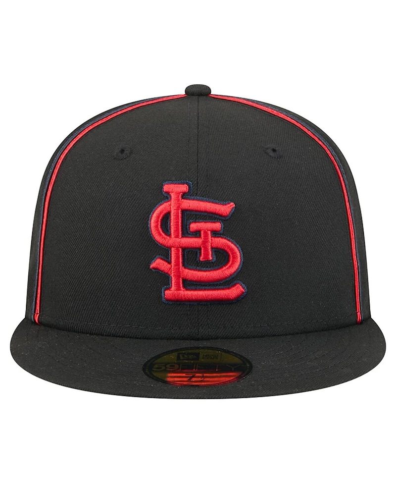 New Era Men's Black St. Louis Cardinals Soutache 59FIFTY Fitted Hat