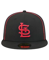 New Era Men's Black St. Louis Cardinals Soutache 59FIFTY Fitted Hat