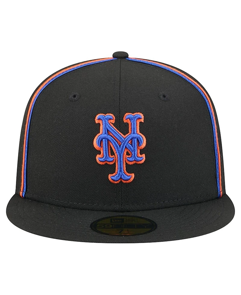 New Era Men's Black York Mets Soutache 59FIFTY Fitted Hat