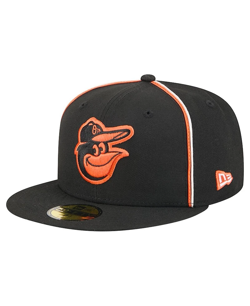 New Era Men's Black Baltimore Orioles Soutache 59FIFTY Fitted Hat