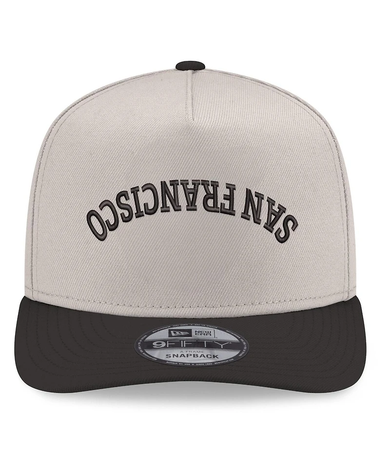 New Era Men's Cream/Black San Francisco Giants Upside Down City Name A-Frame 9FIFTY Snapback Hat
