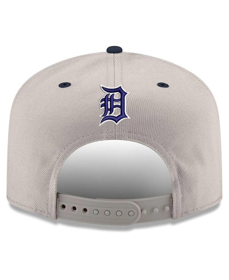 New Era Men's Cream/Navy Detroit Tigers Upside Down City Name A-Frame 9FIFTY Snapback Hat