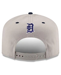 New Era Men's Cream/Navy Detroit Tigers Upside Down City Name A-Frame 9FIFTY Snapback Hat