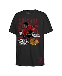 Mitchell & Ness Big Boys and Girls Connor Bedard Black Chicago Blackhawks Photo Reel Graphic T-Shirt