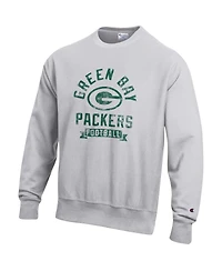 Champion Men's Heather Gray Green Bay Packers Reverse Weave Fleece Pullover Sweatshirt