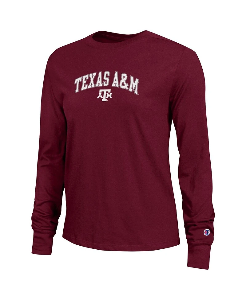 Champion Women's Maroon Texas A & M Aggies Arch Over Logo Long Sleeve T-Shirt