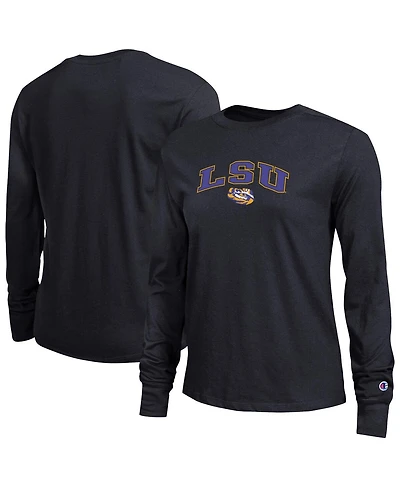 Champion Women's Black Lsu Tigers Arch Over Logo Long Sleeve T-Shirt