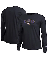 Champion Women's Black Lsu Tigers Arch Over Logo Long Sleeve T-Shirt