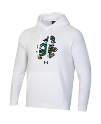 Under Armour Men's White Notre Dame Fighting Irish Leprechaun Rival Fleece Hoodie