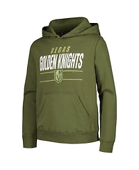 LevelWear Big Boys and Girls Olive Vegas Golden Knights Podium Fleece Pullover Hoodie