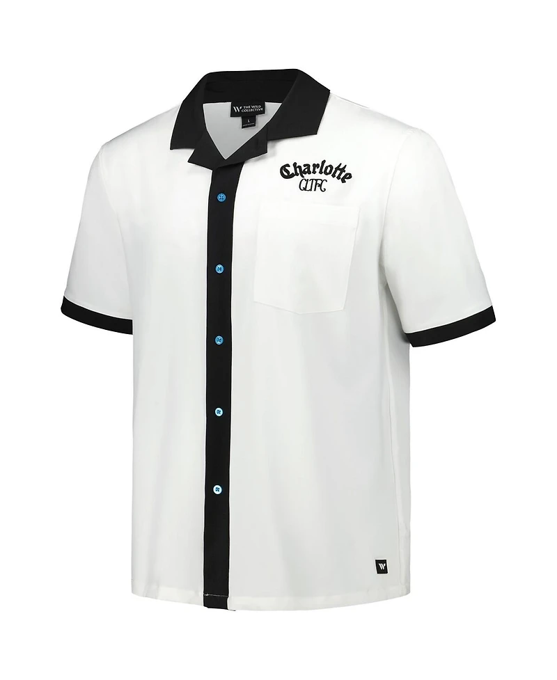 The Wild Collective Men's White Charlotte Fc Bowler Button-Up Shirt