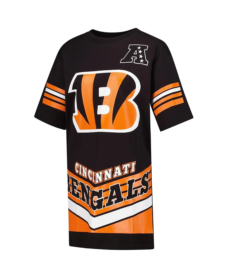 Gameday Couture Women's Black Cincinnati Bengals Perfect Score Vintage T-Shirt Dress