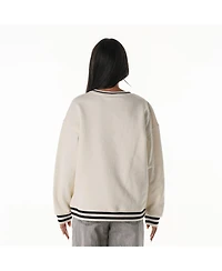 The Wild Collective Women's Cream Pittsburgh Steelers Oversized Vintage French Terry Sweatshirt