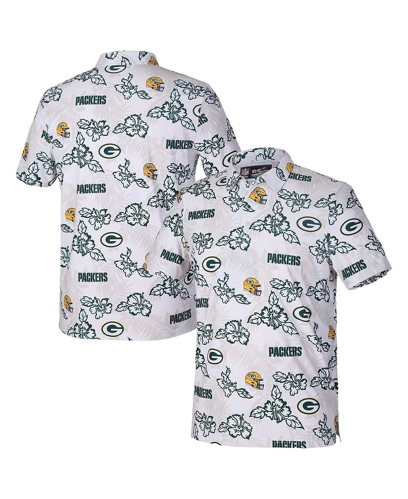 Reyn Spooner Men's White Green Bay Packers Pua Performance Game Day Polo Shirt