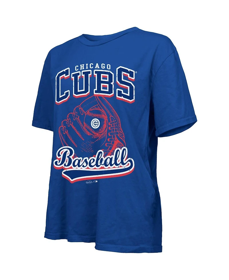 Majestic Women's Royal Chicago Cubs Oversized First Base T-Shirt