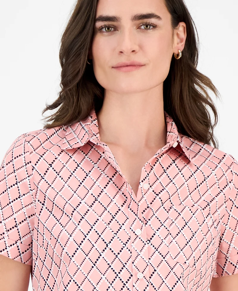Nautica Jeans Women's Argyle Dot Camp Shirt