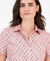 Nautica Jeans Women's Argyle Dot Camp Shirt