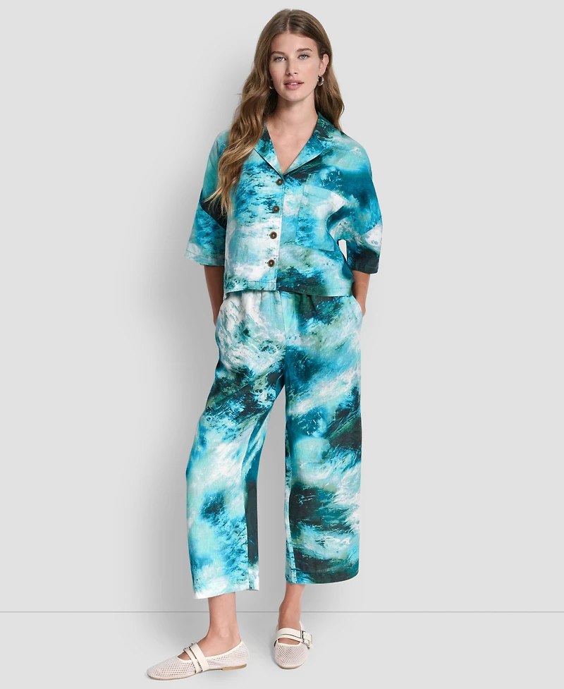 Dkny Women's Short Sleeve Printed Top