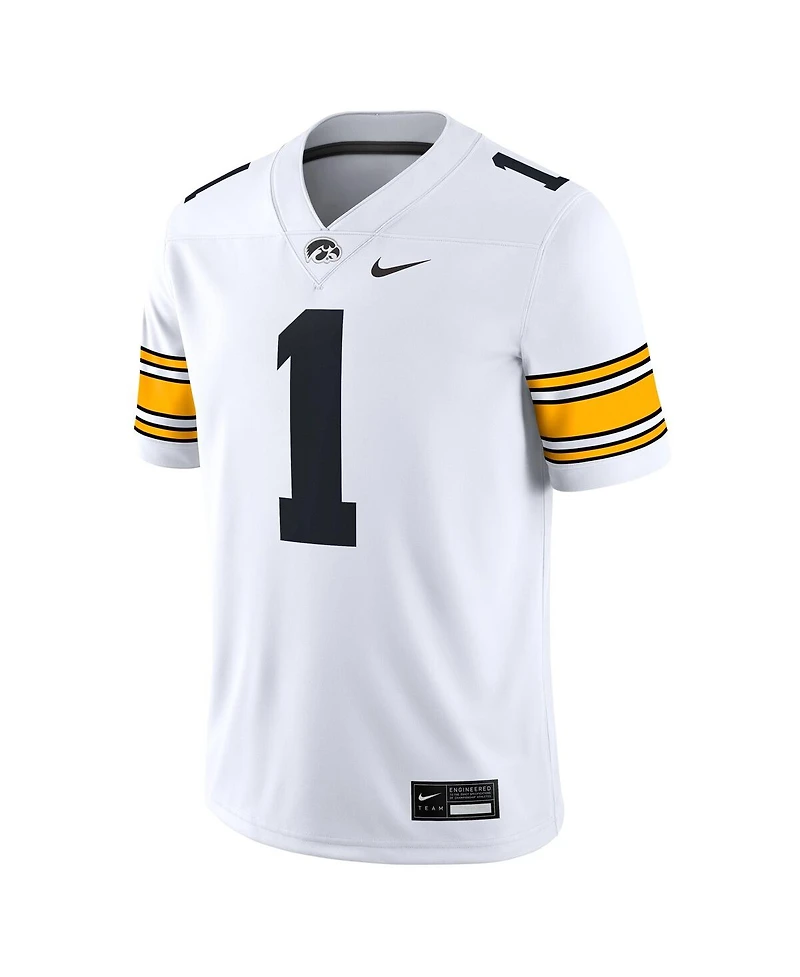 Nike Men's 1 White Iowa Hawkeyes Game Jersey