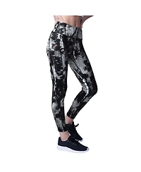 Msx by Michael Strahan Women's Black Atlanta Falcons Serena Tie-Dye Leggings