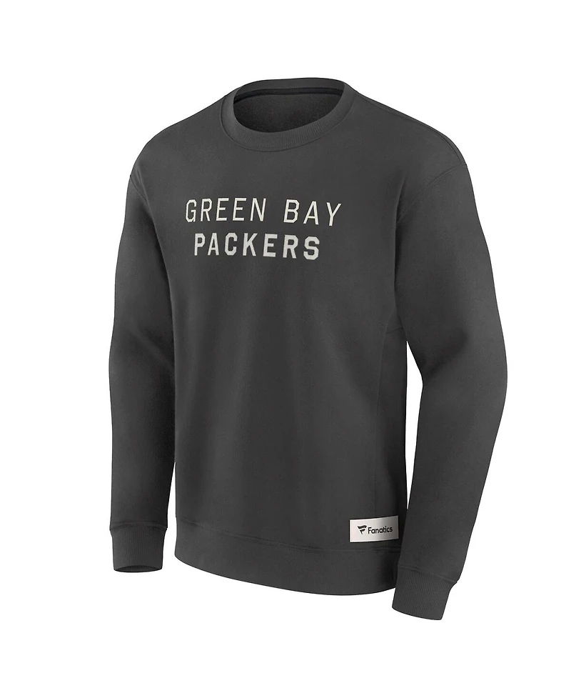 Fanatics Men's Charcoal Green Bay Packers Elements Future Ground Lettering Pullover Sweatshirt