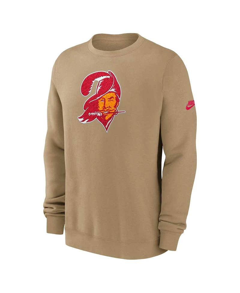 Nike Men's Tan Tampa Bay Buccaneers Swing Pass Rewind Club Pullover Sweatshirt