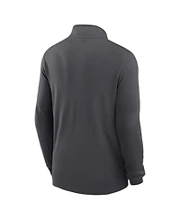 Nike Men's Anthracite Baltimore Ravens Lightweight Victory Dri-fit Half-Zip Pullover Hoodie
