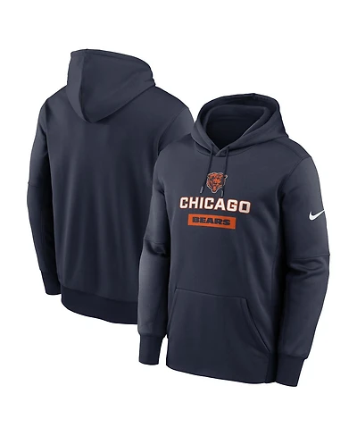 Nike Men's Navy Chicago Bears Toss Sweep Performance Pullover Hoodie
