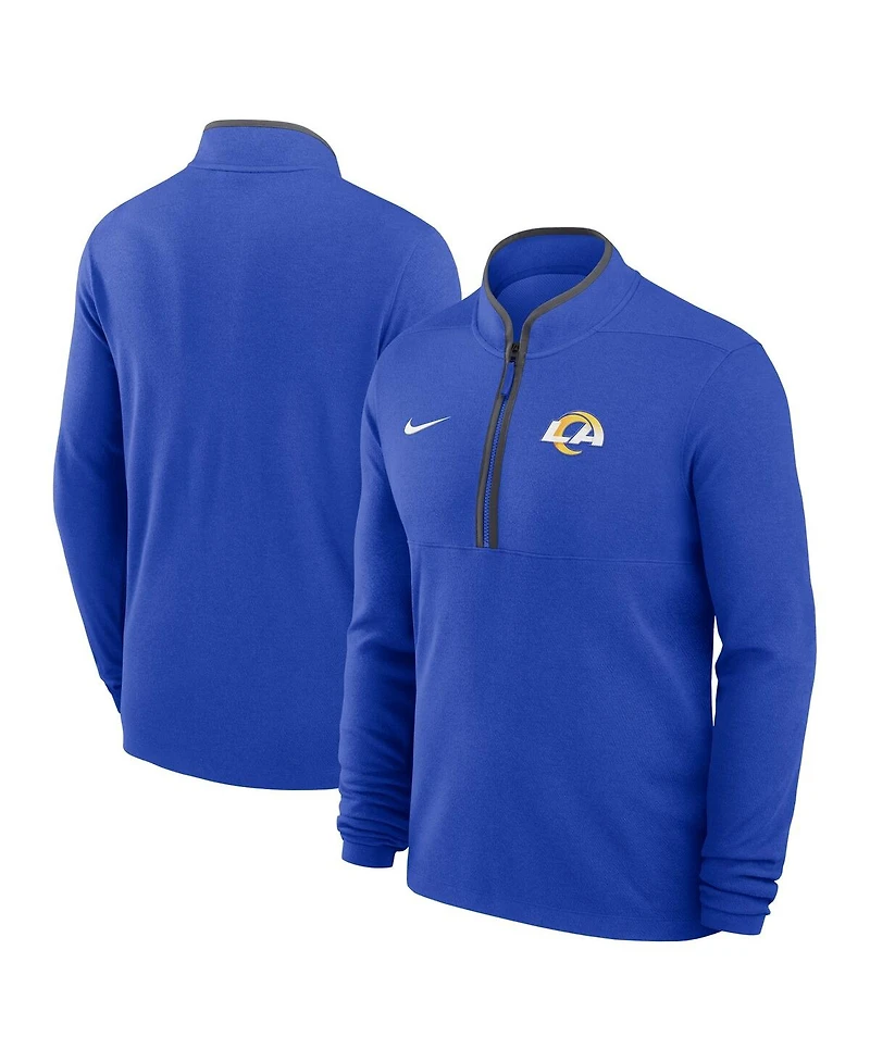 Nike Men's Royal Los Angeles Rams Lightweight Victory Dri-fit Half-Zip Pullover Hoodie