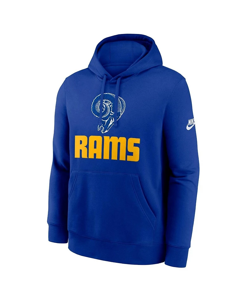 Nike Men's Royal Los Angeles Rams Best Season Rewind Club Pullover Hoodie