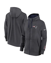 Nike Men's Anthracite New England Patriots Primetime Club Full-Zip Hoodie
