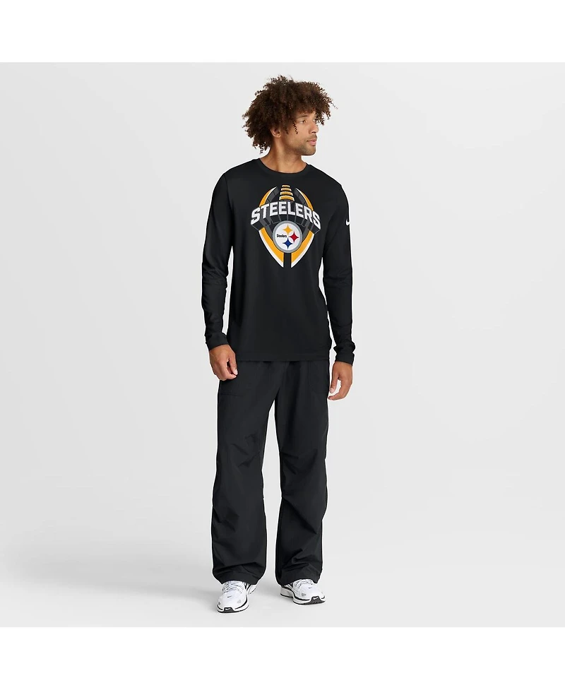 Nike Men's Black Pittsburgh Steelers Primetime Legend Icon Performance Long Sleeve T-Shirt