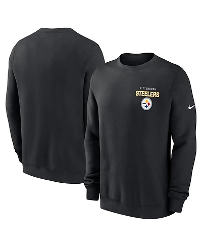 Nike Men's Black Pittsburgh Steelers Primetime Club Fleece Pullover Sweatshirt