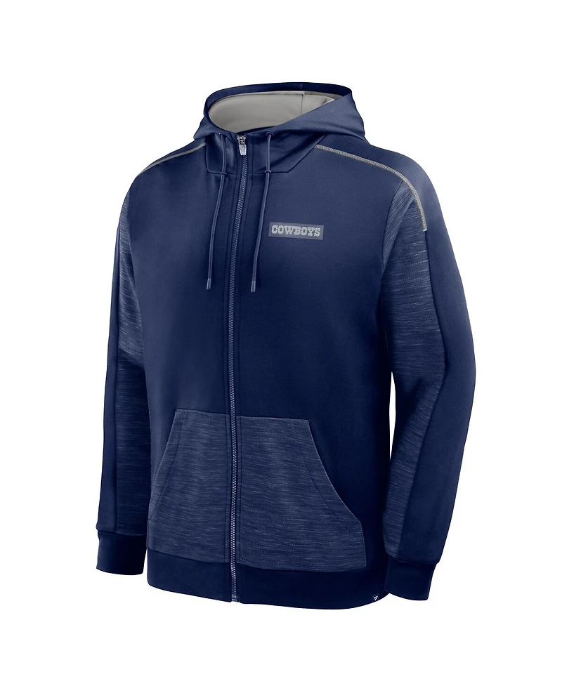 Fanatics Men's Navy Dallas Cowboys Checkdown Pass Full-Zip Hoodie