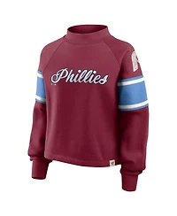 Fanatics Women's Burgundy Philadelphia Phillies Oversized Toss Sweep Raglan Pullover Sweatshirt