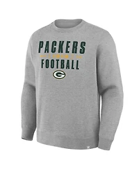 Fanatics Men's Heather Gray Green Bay Packers Powerful Throw Legacy Pullover Sweatshirt