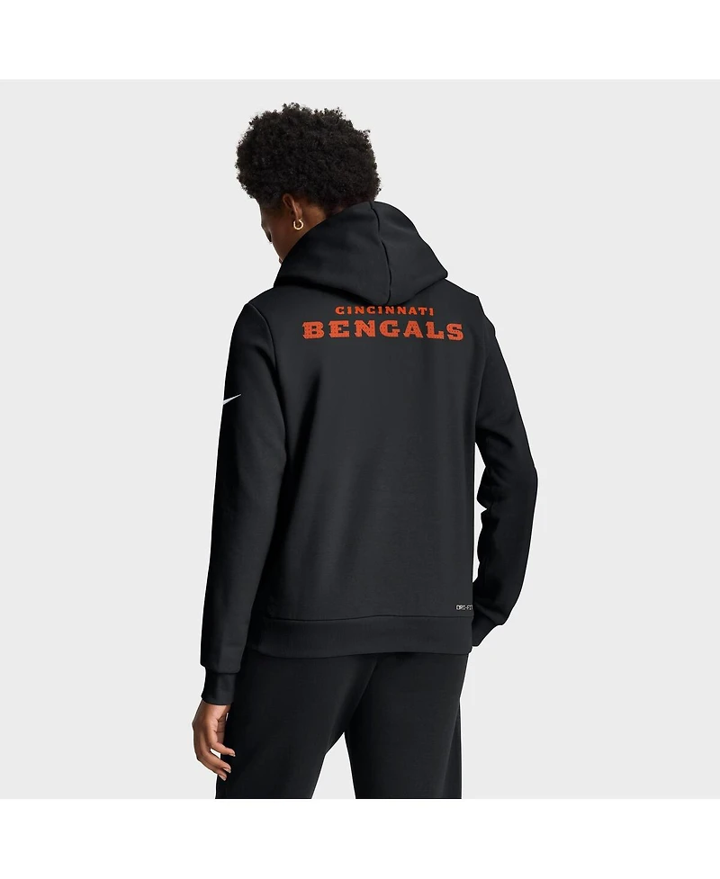 Nike Women's Black Cincinnati Bengals Sideline Standard Issue Initial Home Dri-fit Hoodie