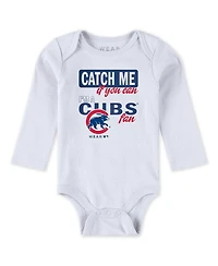 Wear by Erin Andrews Baby Boys and Girls 3-Piece Heather Gray/White/Royal Chicago Cubs Three-Piece Turn Me Around Bodysuits Pants Set
