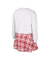 Colosseum Big Girls 2-Piece Gray Alabama Crimson Tide Marceline Plaid Skirt and Top Set