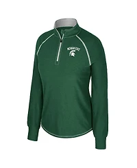 Colosseum Women's Green Notre Dame Fighting Irish Bikram Raglan Quarter-Zip Sweatshirt