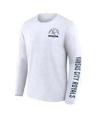 Fanatics Men's White Kansas City Royals Press Box Long Sleeve T-Shirt
