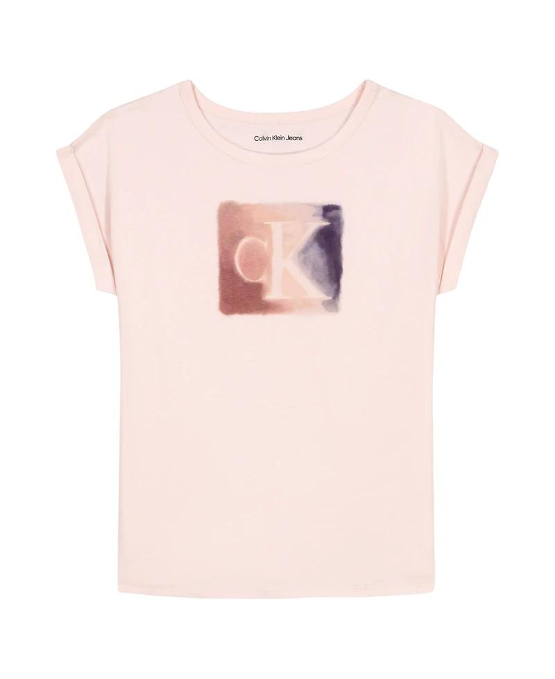 Calvin Klein Girls 7-16 Short Sleeve High-Low Hem T-Shirt
