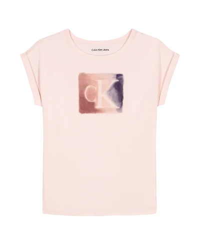 Calvin Klein Girls 7-16 Short Sleeve High-Low Hem T-Shirt