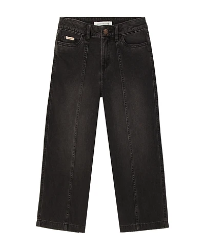Calvin Klein Girls 7-16 Seamed Wide-Leg Denim Jeans