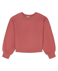 Calvin Klein Girls 7-16 Crewneck Raglan Sleeve Sweatshirt